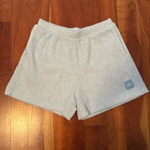 Light blue Alo Yoga drawstring shorts